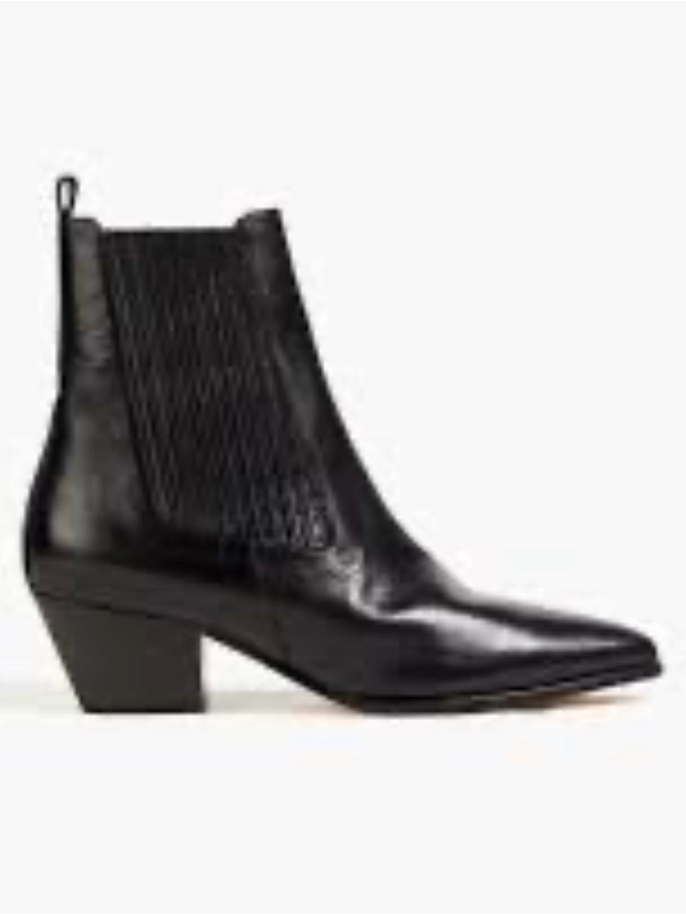 Sandro Black Leather Pointed Chelsea Ankle Boots